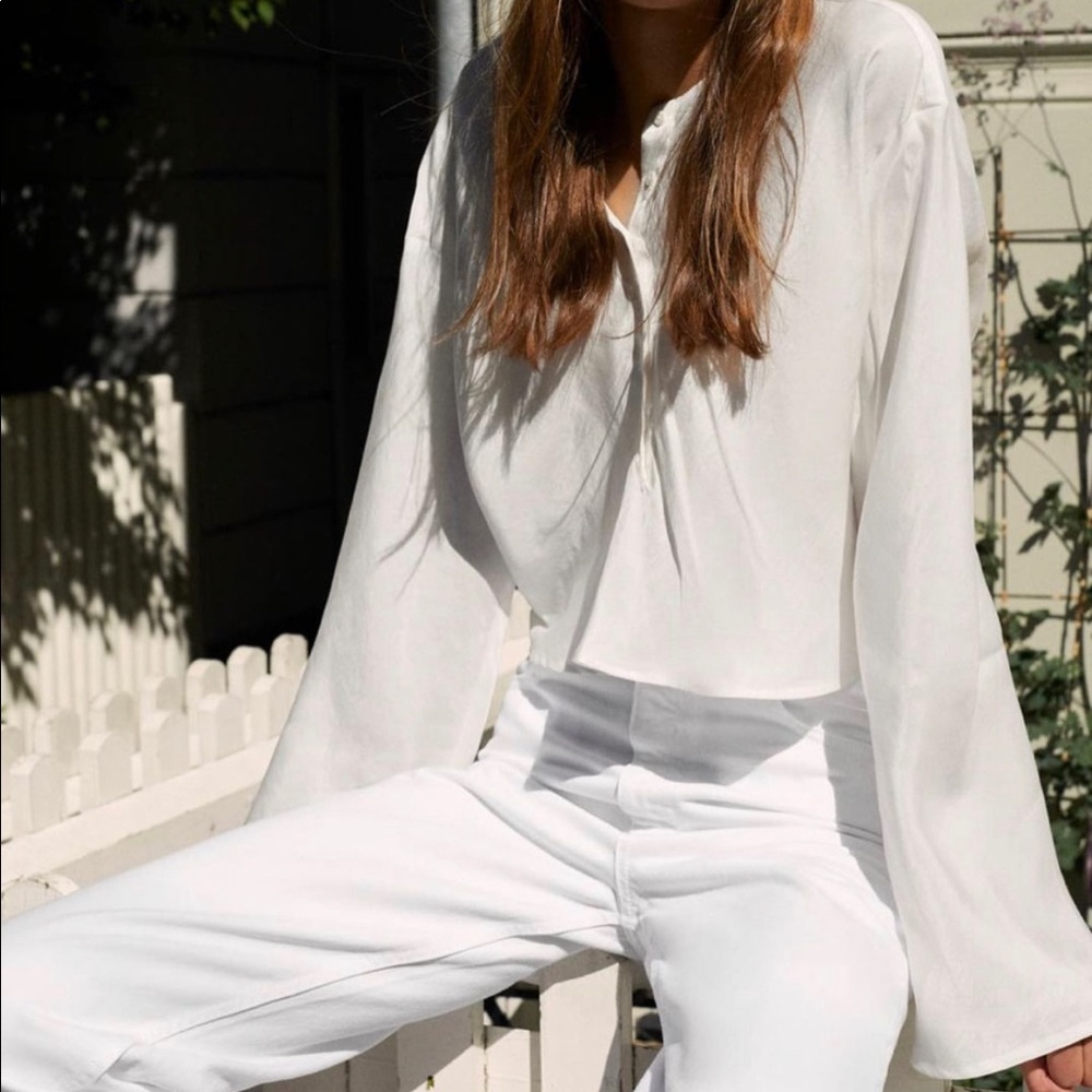 Zara cropped shirt